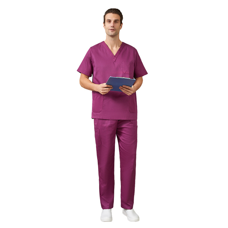Pure cotton hand-washing clothes for men and women, short-sleeved work clothes for operating rooms, pet hospitals, dental clinics, postpartum care centers, hand-washing clothes, laboratory clothes Specification drawing