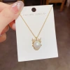 Korean-style, fashionable, simple and sweet "One Deer with You" pearl pendant necklace, a unique and niche design sense necklace details Picture