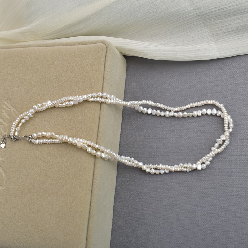 Elegant French fashion choker collarbone chain 925 silver, high-end and stylish, double-layered twist chain necklace for women