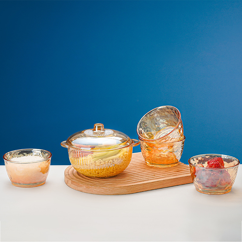 azl Love as the Best Pot Three/Five Pieces Set, Glass Pot Salad Bowl and Tableware Set, Wholesale Business Event gifts Application Scenario