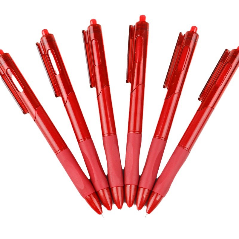 The teacher corrects mistakes with the little red pen. The red pen dries quickly and smoothly. Students correct their homework. Press the red gel pen on the ST head Item Picture