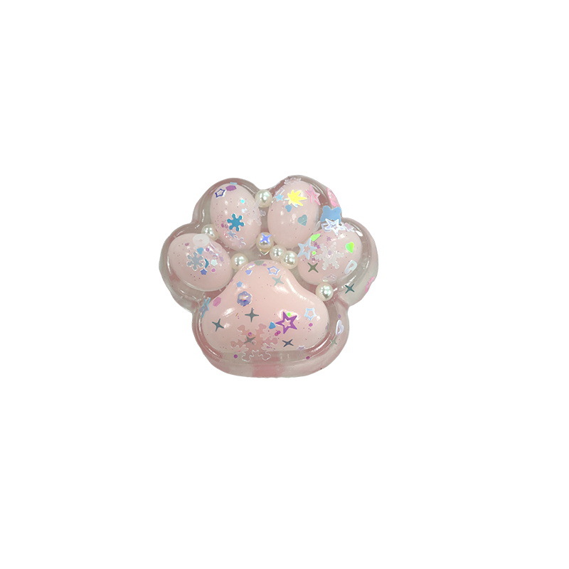 Large-sized crystal transparent cat paw kneading fun stress-relieving toy for girls, large-sized soft rubber kneading mud texture, slow rebound, cute Item Picture