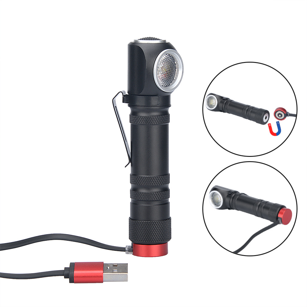 Cross-border high-intensity LED lighting portable multi-functional flashlight headlamp dual-purpose, built-in battery magnetic charging