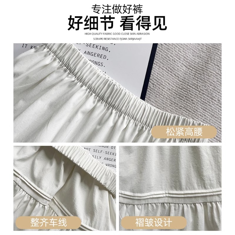 White, laid-back, flowing skirt for women's Spring and Autumn 2025 new style, concealing flaws and slimming, high-end, elegant and casual long dress details Picture