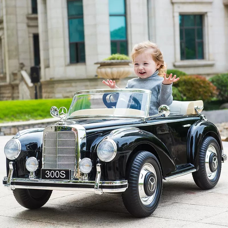 Benz奔驰老爷车儿童电动车四轮带遥控宝宝玩具小孩汽车可坐人