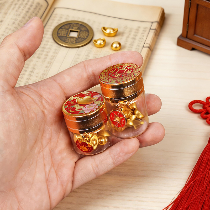 Tuobang Longchuan Gold Bean Storage Bottle, Wish Bottle, Decorative Small Ornaments, Mini Fortune Glass, Money Attracting Bottle, Gold Storage Sealed Empty bottle details Picture