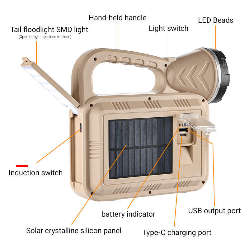 New cross-border solar-charged LED simulation flame lamp outdoor COB strong light camping searchlight camping atmosphere lamp Application Scenario