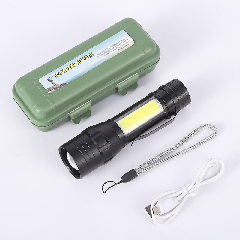Aluminum alloy high-power tactical flashlight, small portable strong light flashlight