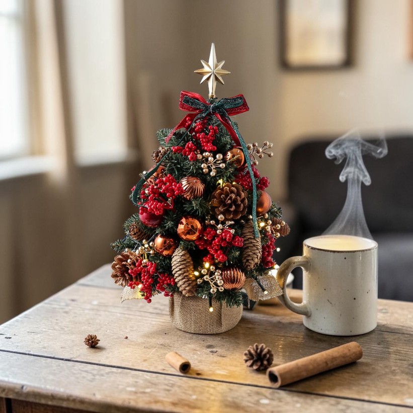 Merry Christmas New Christmas Tree Home Table Mini 35cm set Christmas Tree with Light Table decoration arrangement Application Scenario