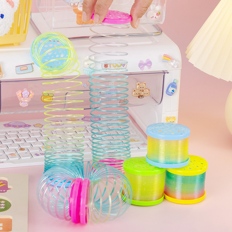 Luminous elastic rainbow circle, night market street stall, creative glittering toys, children's interactive kindergarten gifts for the start of the school year Specification image