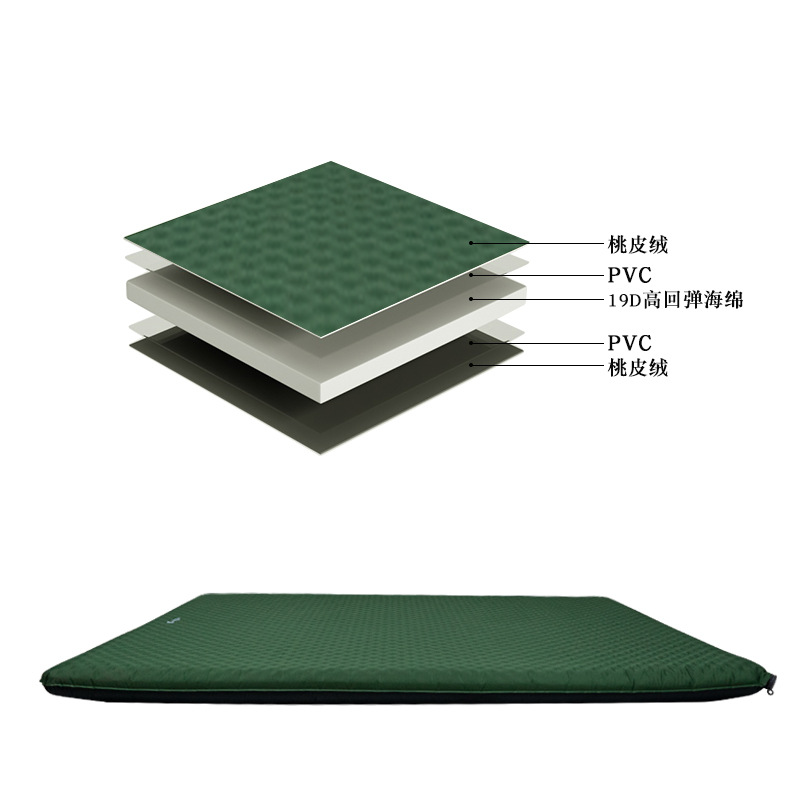 Factory direct sales of double-person large-sized outdoor camping moisture-proof sponge inflatable mattress, thickened light luxury comfortable inflatable pad details Picture