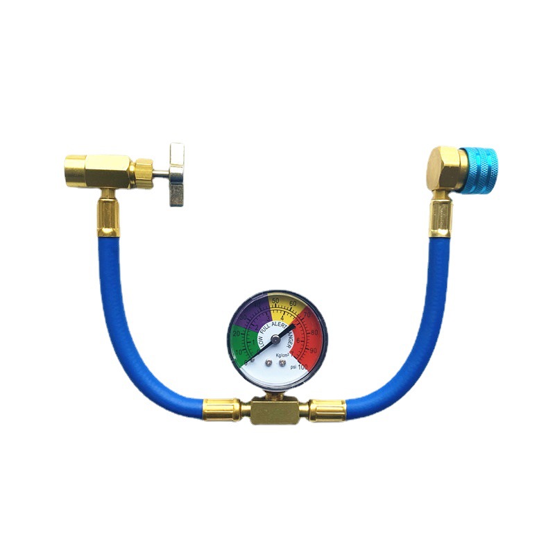 R1234YF汽车雪种加液工具加氟管套装recharge hose适用于路虎捷豹白底实物图