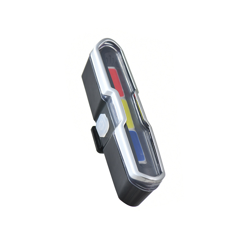 USB charging waterproof bike light, mountain bike taillight, three-color night riding warning light, outdoor cycling equipment Item Picture