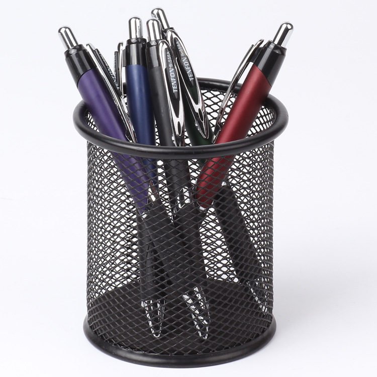 Tianfeng push-spring Ballpoint Pen 556A, foreign trade plastic Ballpoint pen, plastic semi-metal Ballpoint pen Item Picture