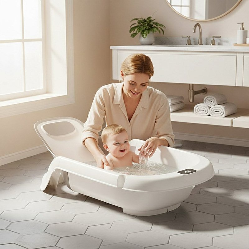 婴儿洗澡盆多功能儿童洗浴盆家用新生儿四合一可坐躺婴儿折叠浴盆