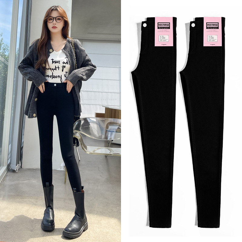 打底裤女外穿春秋款薄款高腰显瘦紧身弹力修身铅笔小脚百搭小黑裤