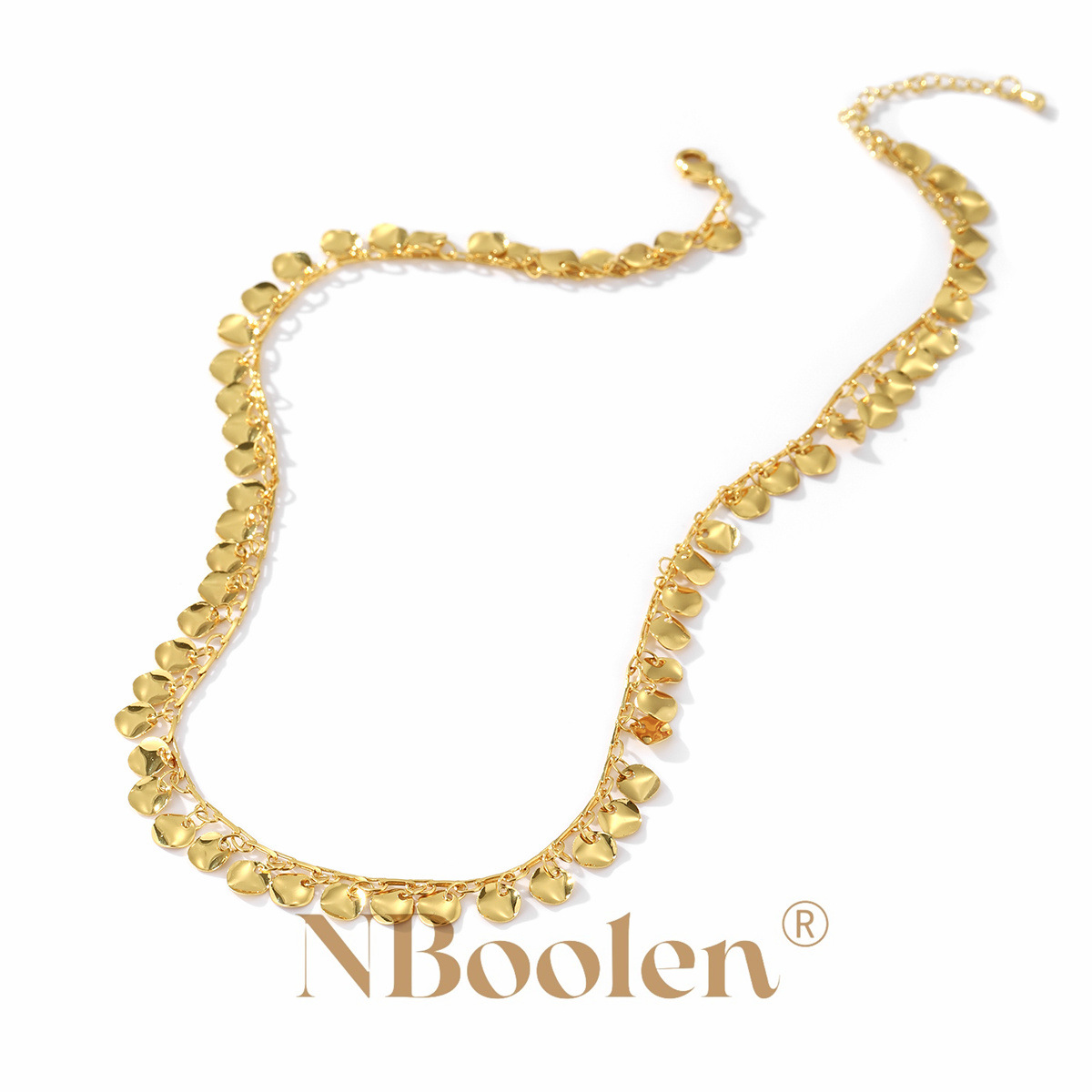 2024新款柏伶时尚百搭创意波光粼粼项链闪亮精品创意铜项饰