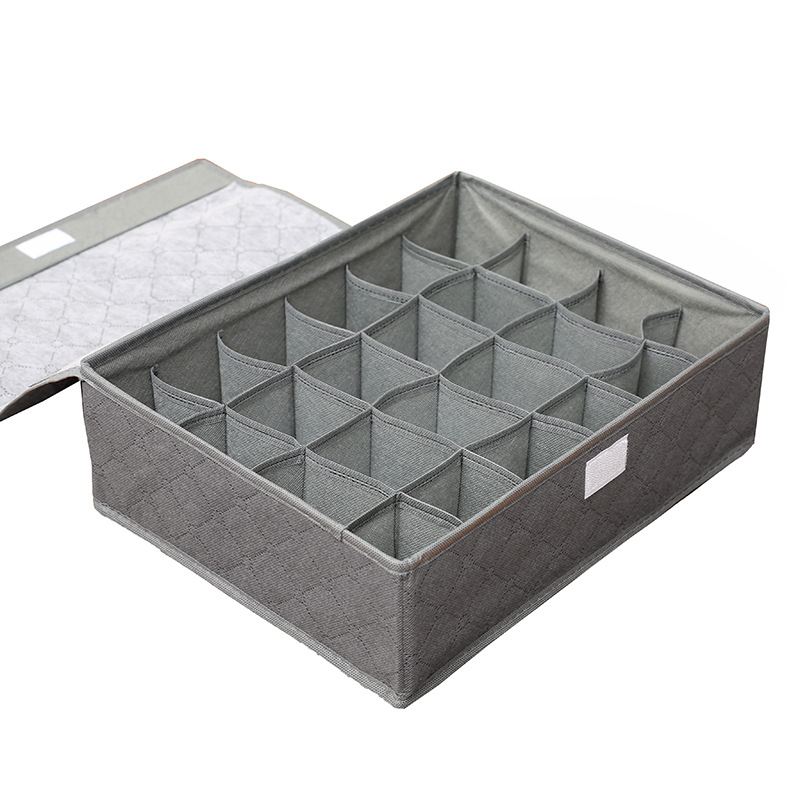 Non-Woven Fabric Covered 24-Compartment Underwear Storage And Organization Box, Bra And Home Folding Sock Storage Box, Multi-Compartment Storage Item Picture