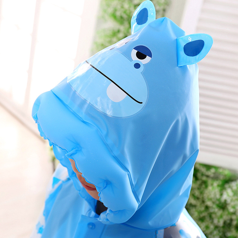 Mingjia Children's Raincoat Wholesale, Primary School Students' schoolbag Position Raincoat manufacturer, Children's raincoat with schoolbag position inflatable brim Specification image