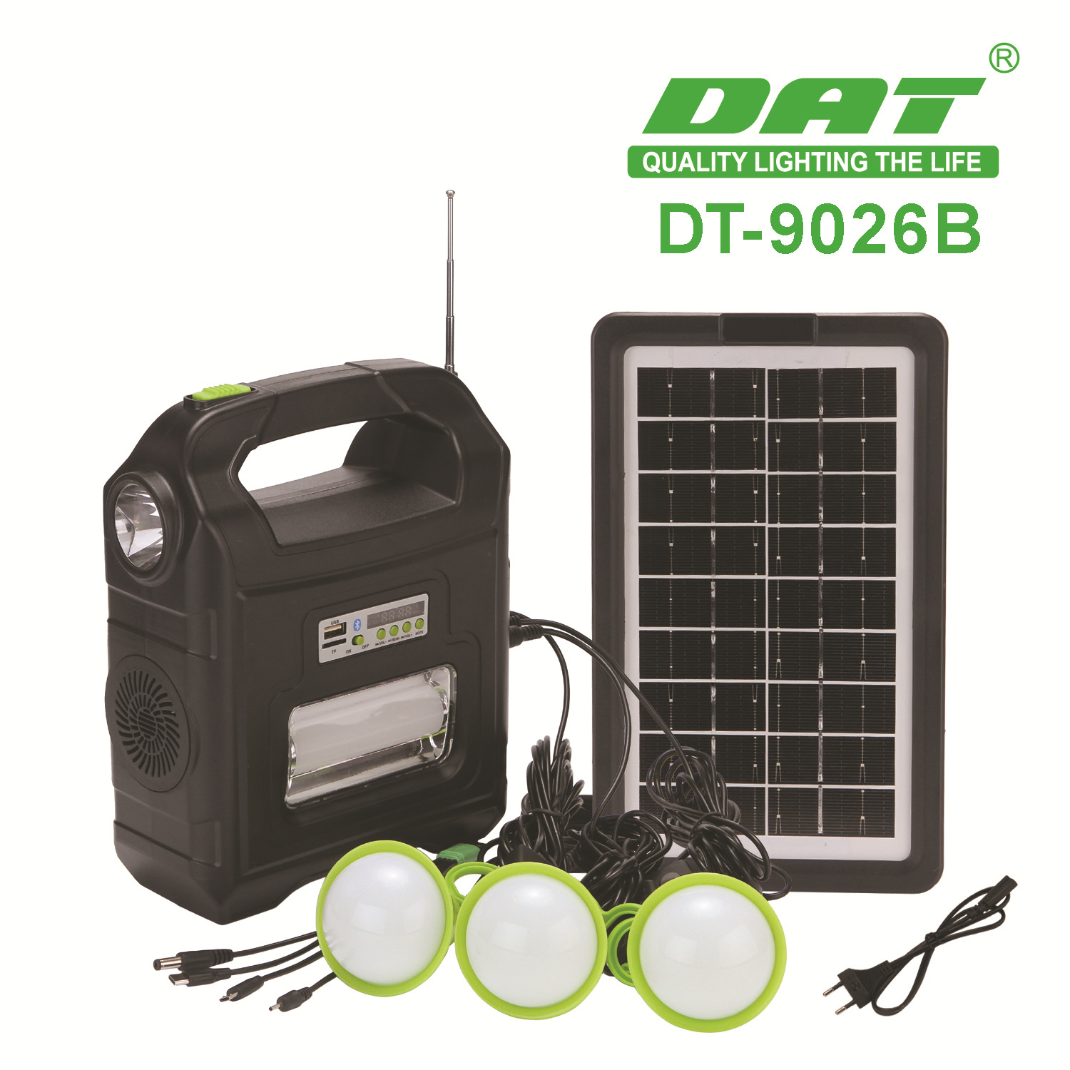 太阳能照明小系统可充电球泡灯户外露营灯灯带蓝牙收音机照明灯