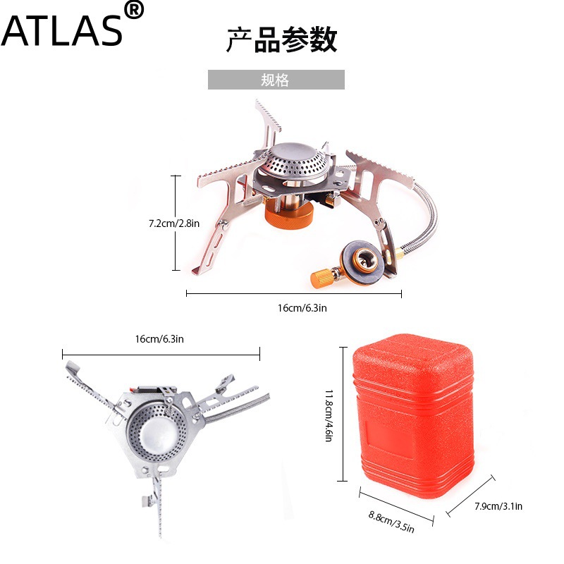 Portable one-piece gas stove for outdoor camping, camping and cooking, high-altitude stove with electronic ignition