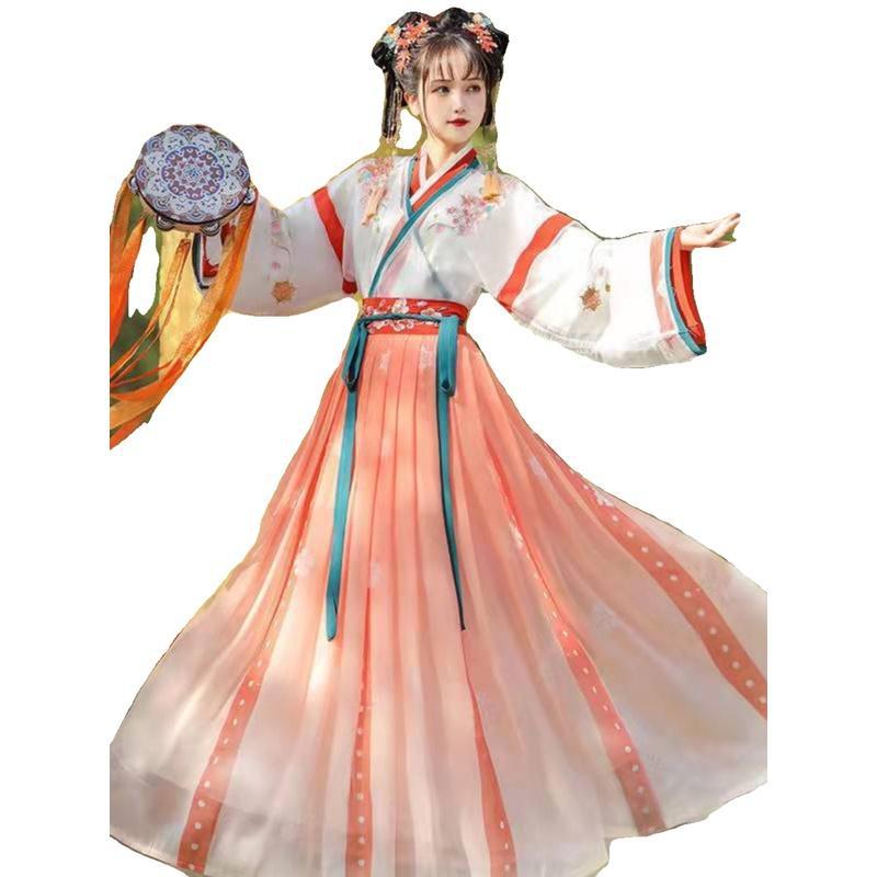 汉服女长袖中国风/明制表演服饰汉服/甲胄/表演服饰汉服/尾货白底实物图