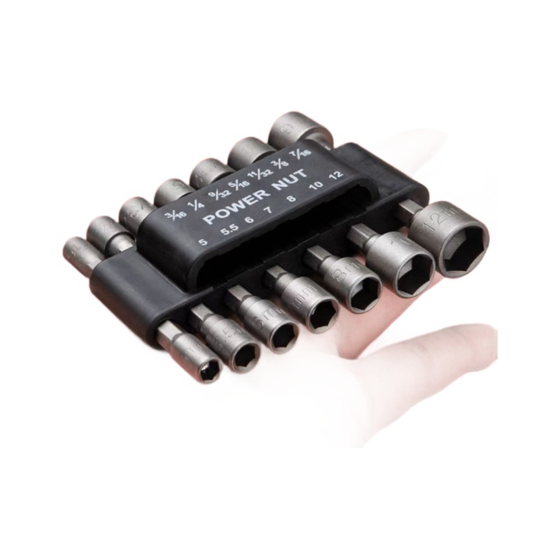 Air wrench socket set, complete set of screwdriver bits, electric wrench, deepening hexagon socket electric drill, air screwdriver bits 9-piece set, 14-piece set Item Picture