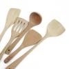 Factory direct supply of beech wood spatulas, spoons, wooden kitchenware, high-temperature resistant, anti-slip and anti-scald wooden spatulas, natural wood color kitchenware sets Item Picture