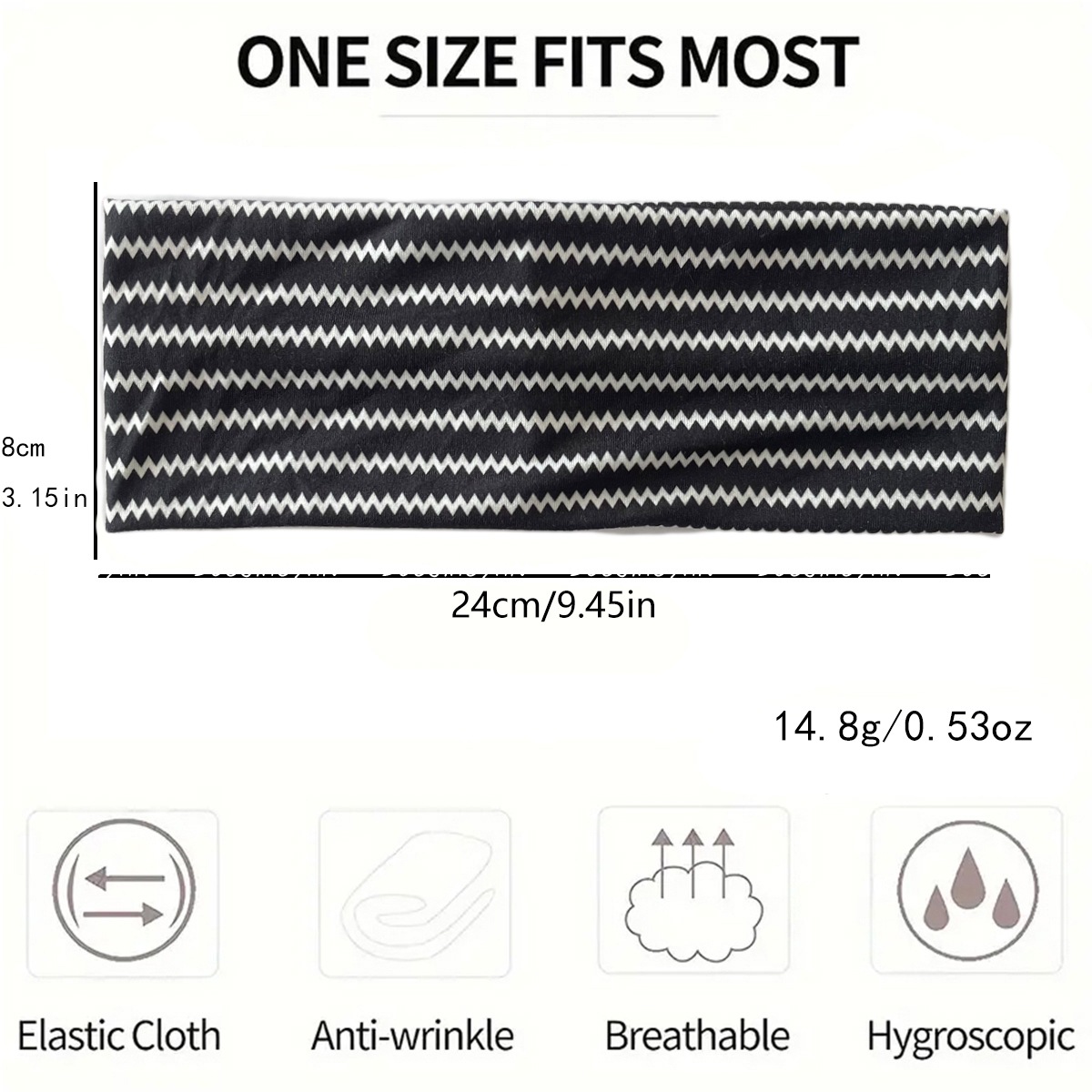 This is a new cross-border striped printed hair accessory from Europe and America, featuring a wide edge stretch and retro fashion. It is sweat-absorbing, breathable and can tie up hair for women Item Picture