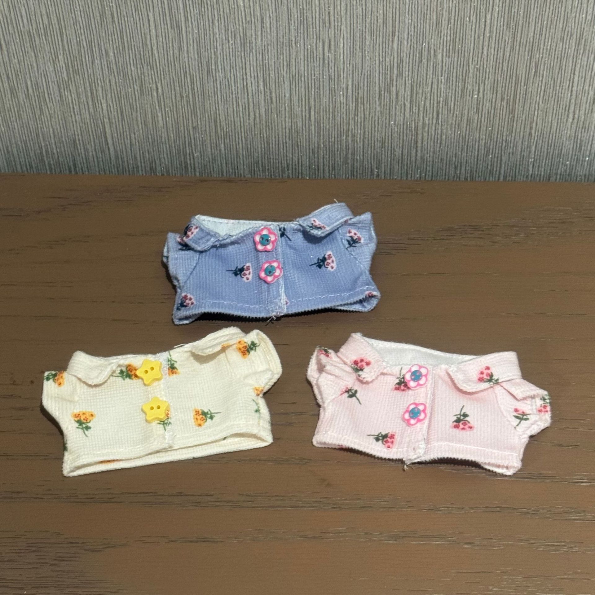 现货17CM花朵灯芯绒衬衫衣服牛仔裤潮衣公仔百搭娃衣