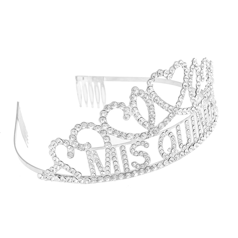 Cross-border European and American design sense, my 15-year-old MISQUINCE letter hair band, happy birthday, water diamond crown, children's wholesale hair accessories, headwear and headwear accessories Item Picture