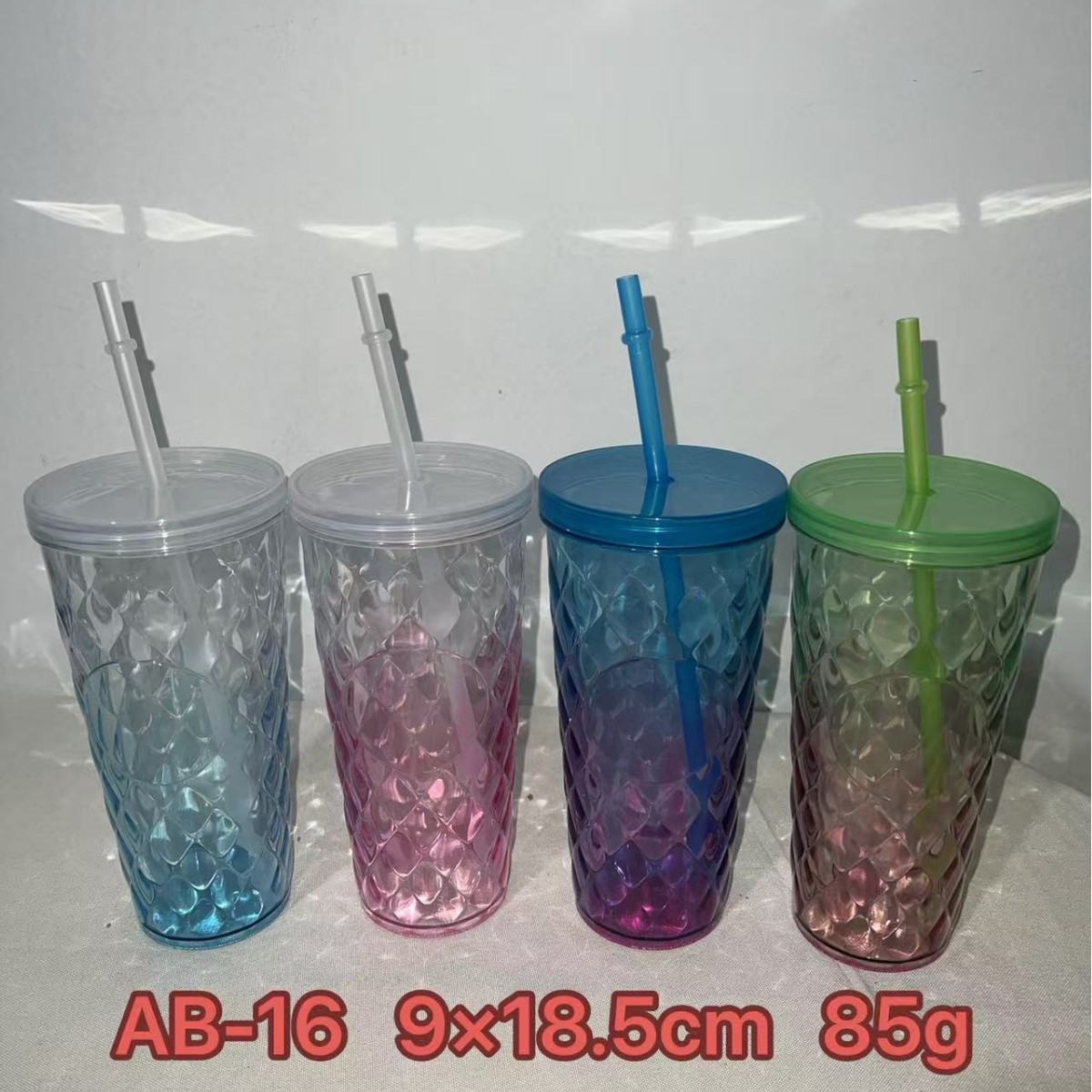 24OZ double-layer high appearance level pineapple-shaped straw cup details Picture