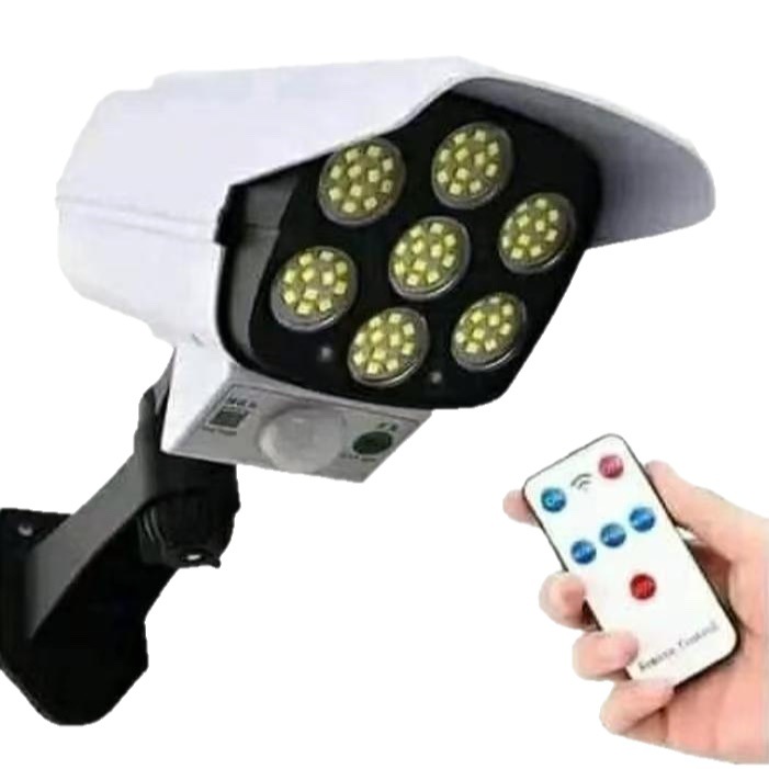 Surveillance fake camera solar sensor wall lamp LED/COB strong light anti-theft remote control wireless surveillance lamp Item Picture