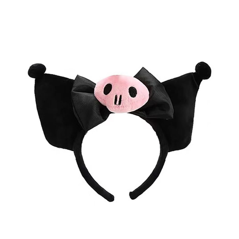 Halloween Skeleton Kulomi hairband for washing face and tying hair, cute style, broken hair, bow, plush headwear, no damage to hair Application Scenario