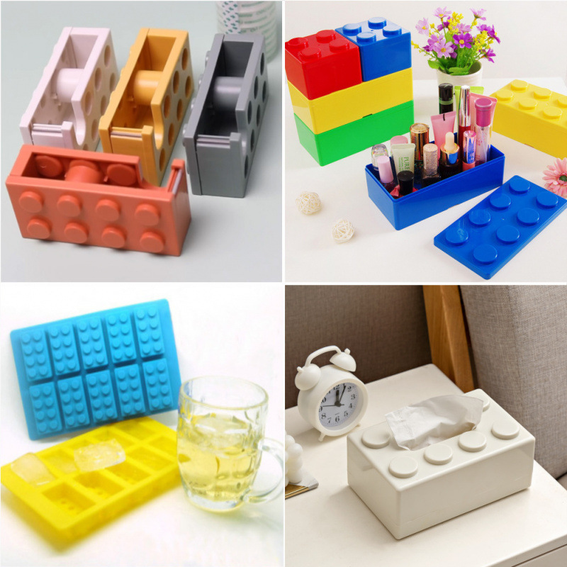 Bruco Little Building Block car, children's cartoon tissue box, solid wood educational building block design Specification image
