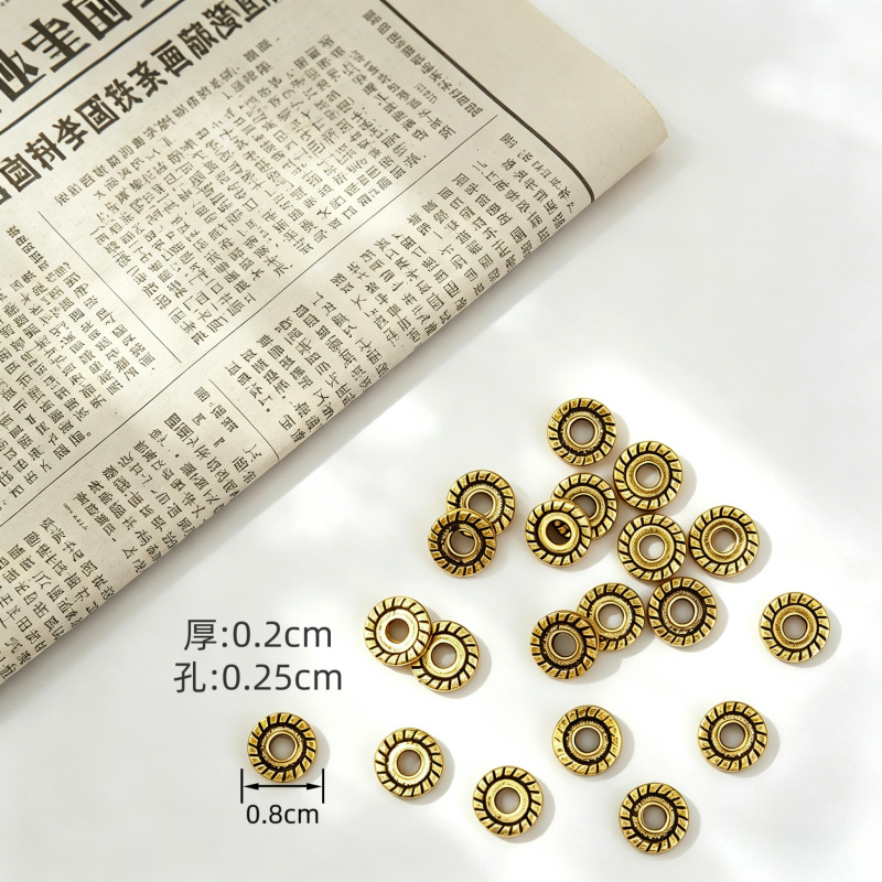 Retro wind forma redonda aleación septo espaciador septo beading DIY adornos cuentas hechas a mano bundplay cuentas de buda accesorios batch Specification image