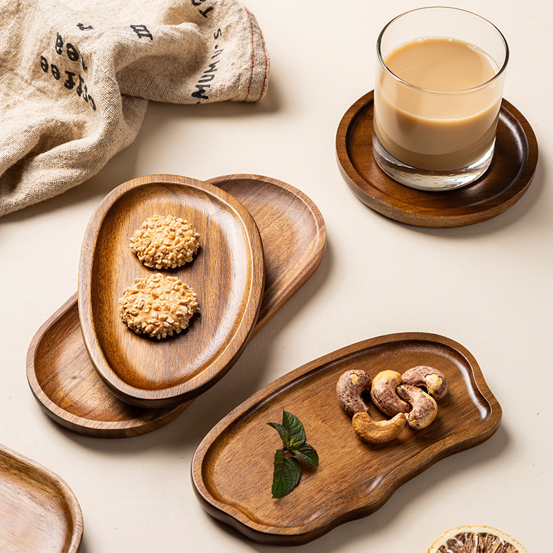Silver mirror-finished wooden tray combination sushi wooden plate for exquisite storage Specification image