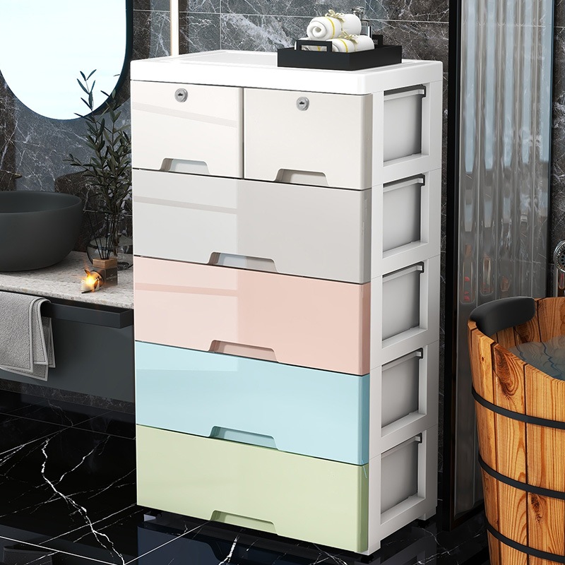 Free shipping underwear and socks storage cabinet, plastic storage cabinet, multi-layer drawer type sundries, toys and snacks table bottom organization cabinet Application Scenario