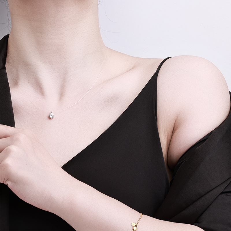 S925 sterling Silver Mermaid's Tear Necklace, a new bestseller in 2026, exudes a sense of high-end and invisible moissanite, the same as Sun Li's