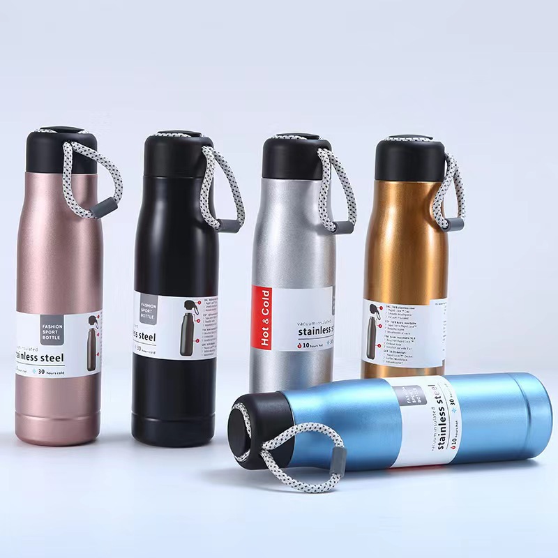 304 stainless steel Knight Cup, double-layer insulated cup, large-capacity portable insulated water cup with a carrying rope for outdoor mountain climbing Specification image