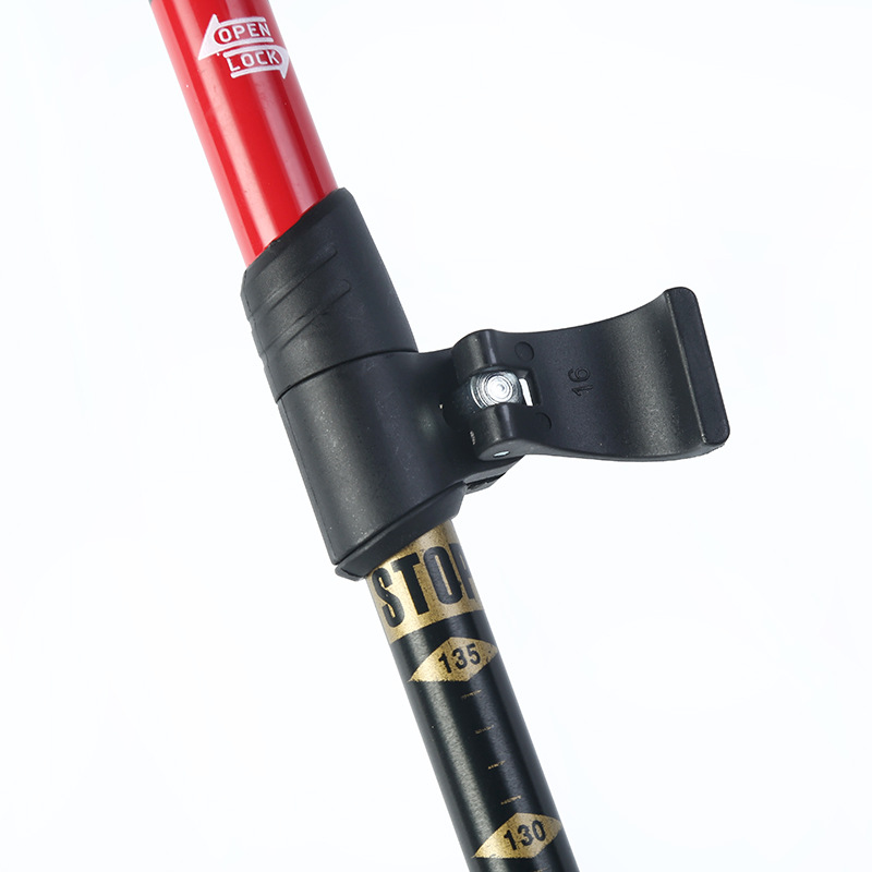 DS8910户外登山杖外锁直柄手杖伸缩三节徒步杖爬山行走杖细节图