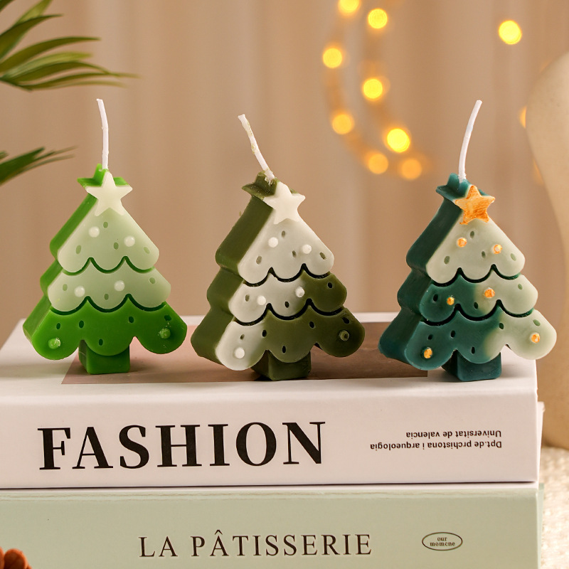 圣诞节香薰蜡烛创意圣诞树氛围感香氛蜡烛摆件浪漫圣诞伴手礼物细节图