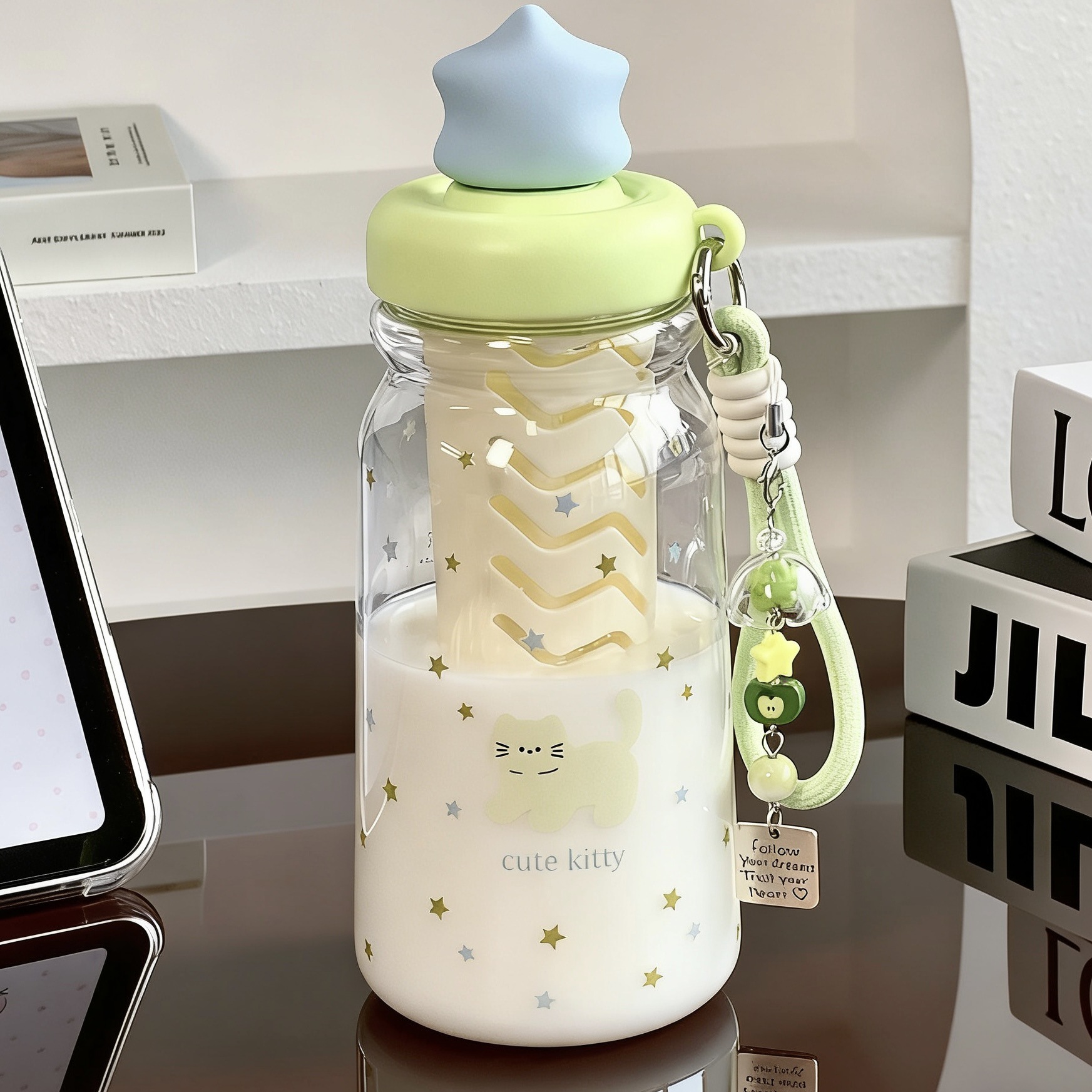 ins女生高颜值吸管水杯学生小众便携式大容量简约不撞款塑料杯