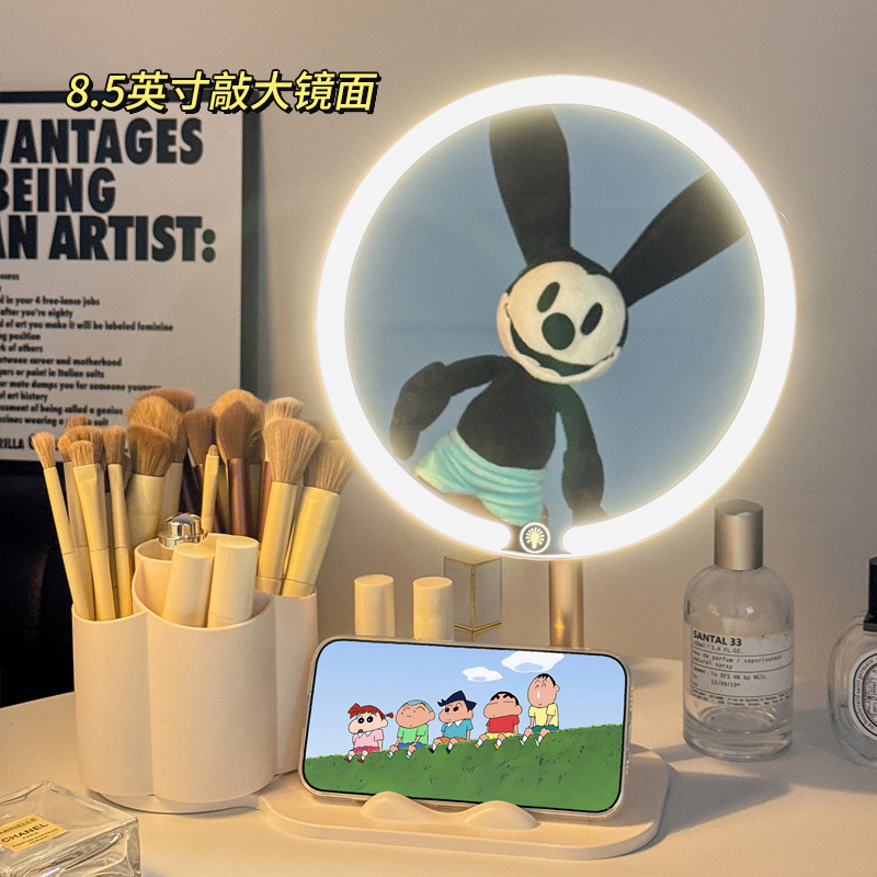 2024 New desktop dressing table, desktop dressing mirror with light and storage box, all-in-one high-end women's mirror, makeup mirror Application Scenario