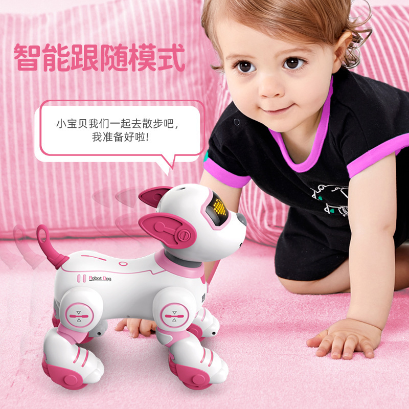 JJRC cross-border voice dialogue remote control intelligent robot dog stunt sensing programming remote control children's electronic pet Specification image