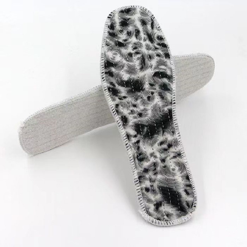Blue phoenix tail warm winter insoles, comfortable cotton wool felt cotton insoles for men and women, wholesale red phoenix tail insoles for men Item Picture