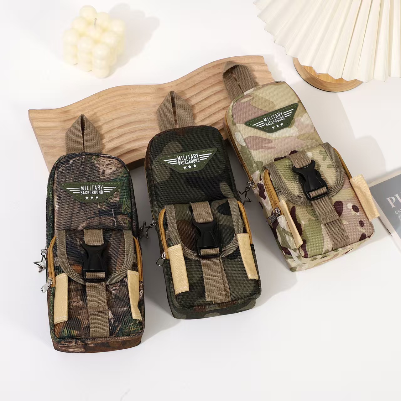 2026 New camouflage zipper pencil case, male primary and secondary school students' PUBG pencil case, children's multi-layer pencil case