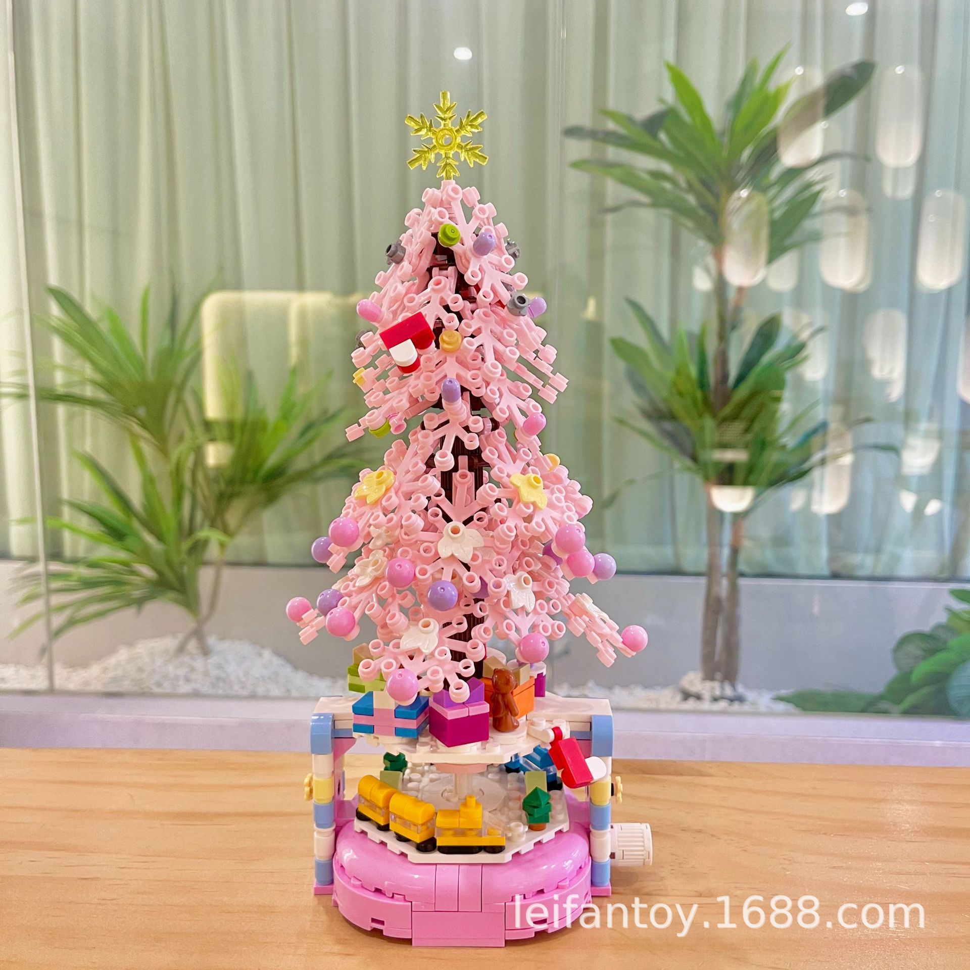 兼容乐高圣诞树积木模型益智拼装积木圣诞节女孩礼物桌面摆件批发
