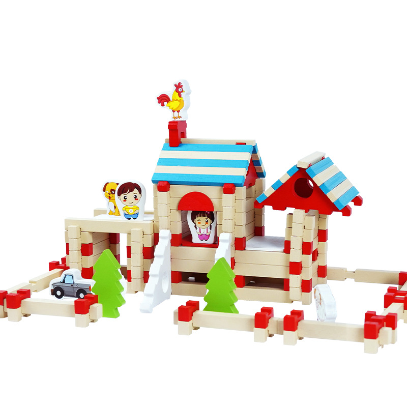Children's colorful mortise and tenon building block toys, little architects build houses, hands-on and brain-stimulating educational toys customized Item Picture