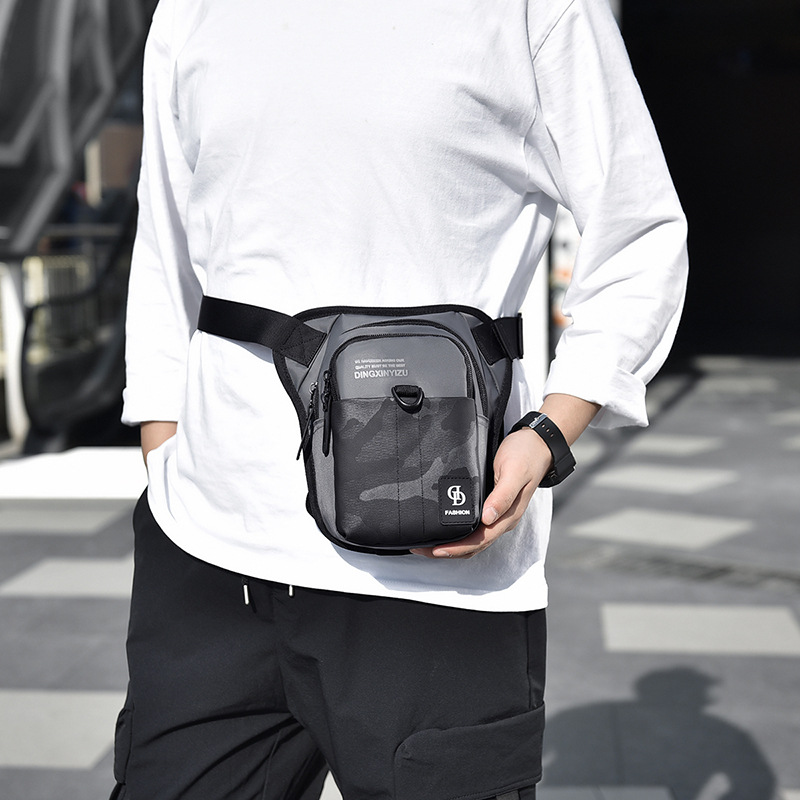 骑行户外战术潮男腰包简约腿包多功能旅行运动单肩包个性斜挎包